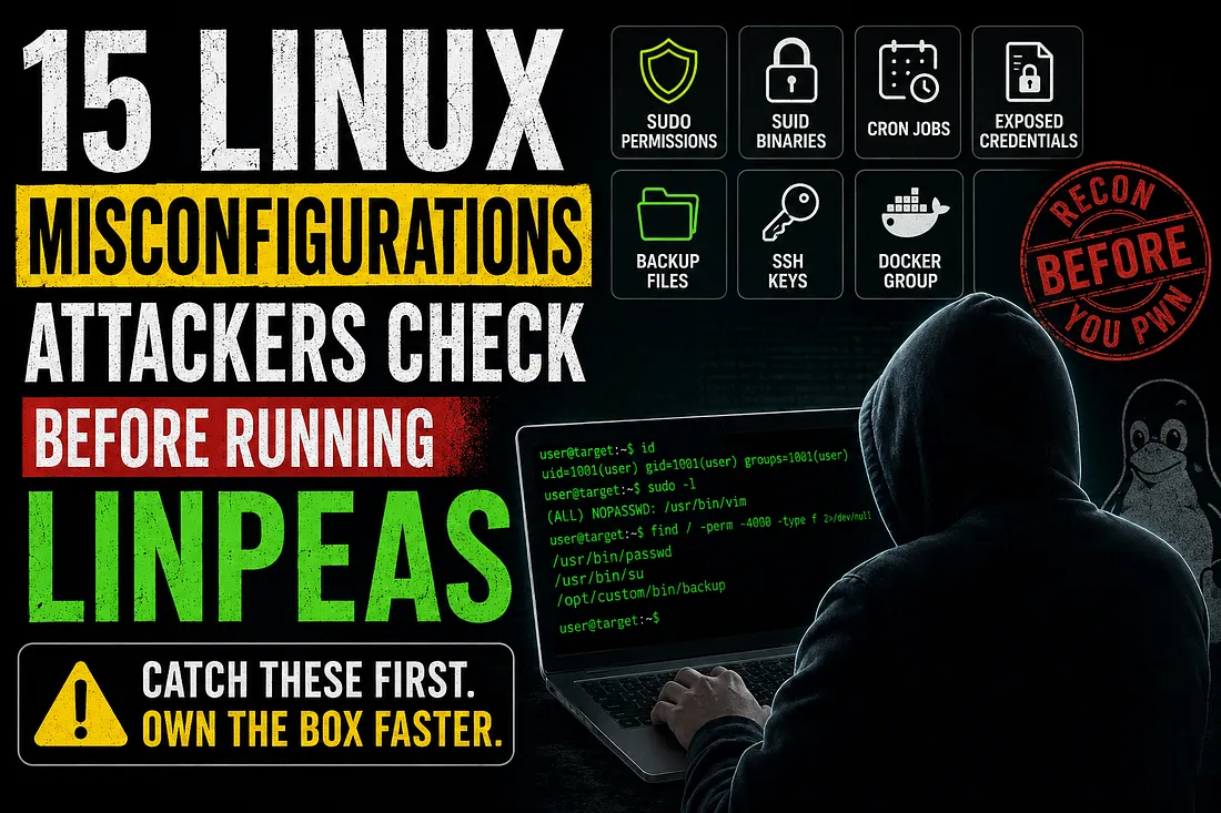 15 Linux Misconfigurations Attackers Check Before Running LinPEAS